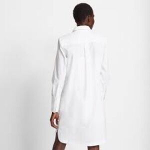 Club Monaco Shirt Dress White Crisp Side Buttons Size 12 Classic Coastal Preppy